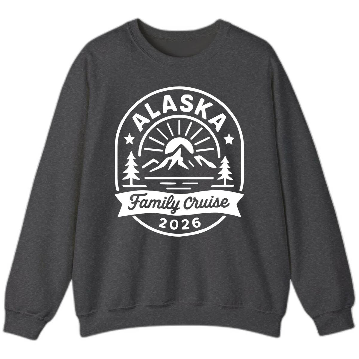 Alaska Family Cruise 2026 Badge Sweatshirt in Dark Heather