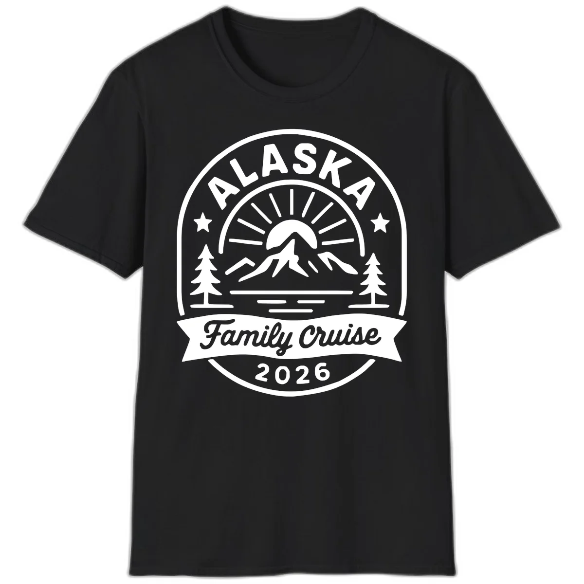 Alaska Family Cruise 2026 Badge T-Shirt in Black