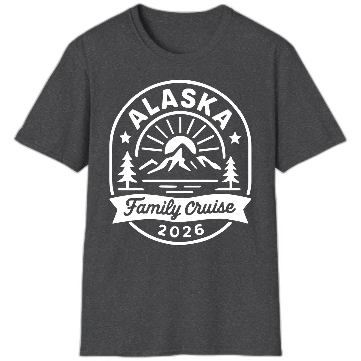 Alaska Family Cruise 2026 Badge T-Shirt in Dark Heather