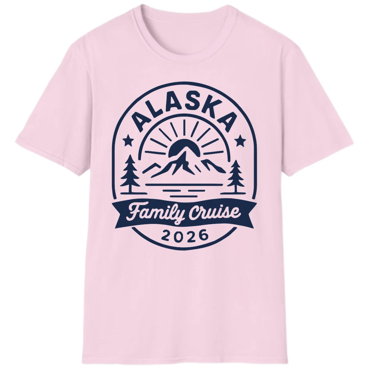 Alaska Family Cruise 2026 Badge T-Shirt in Light Pink