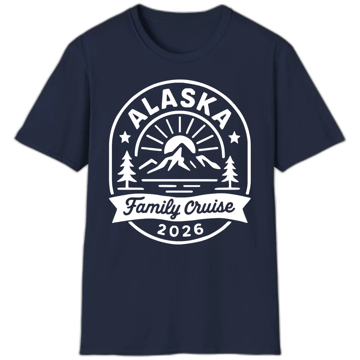 Alaska Family Cruise 2026 Badge T-Shirt in Navy