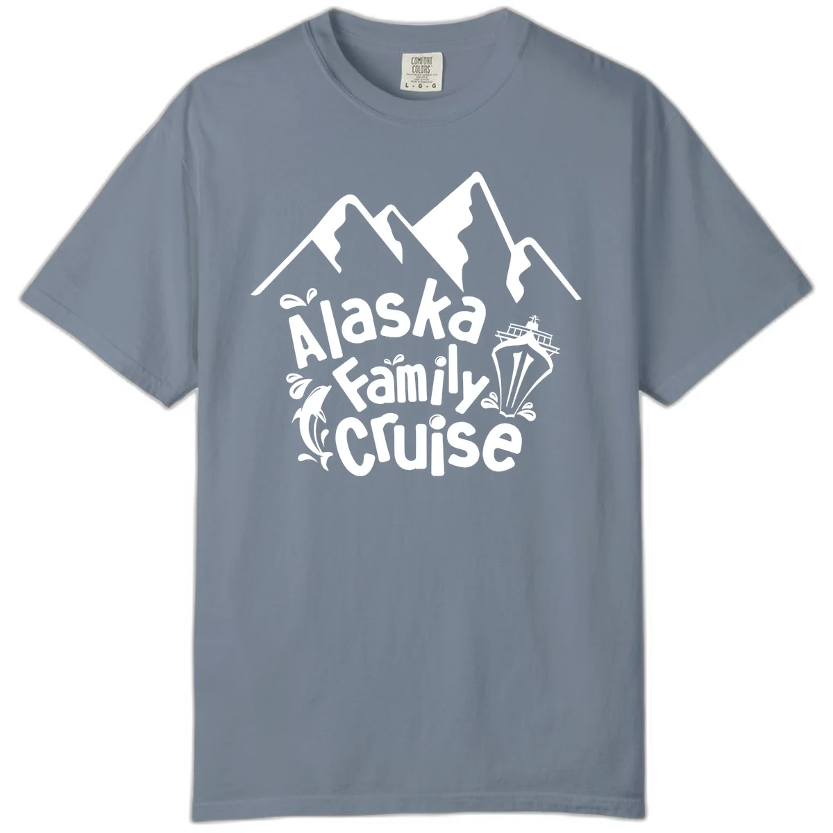 Alaska Family Cruise Mountain Adventure Comfort Color in Blue Jean