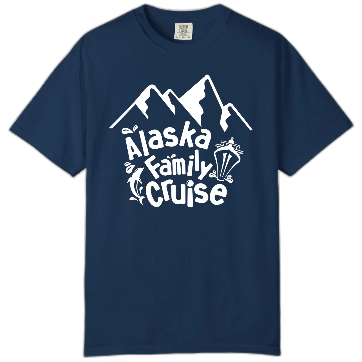 Alaska Family Cruise Mountain Adventure Comfort Color in Navy