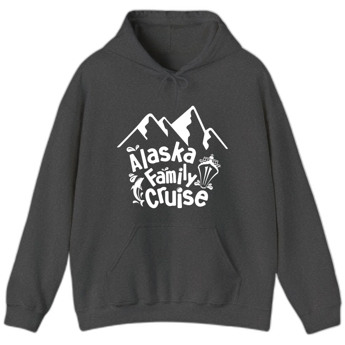 Alaska Family Cruise Mountain Adventure Hoodie in Dark Heather
