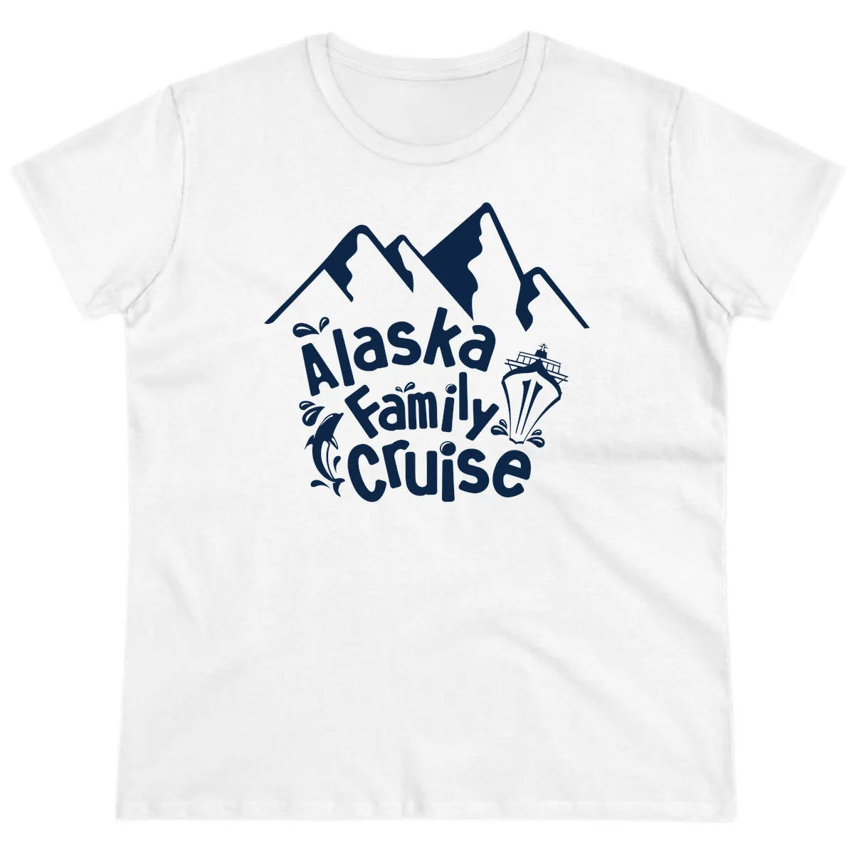 Alaska Family Cruise Mountain Adventure Ladies Tee in White
