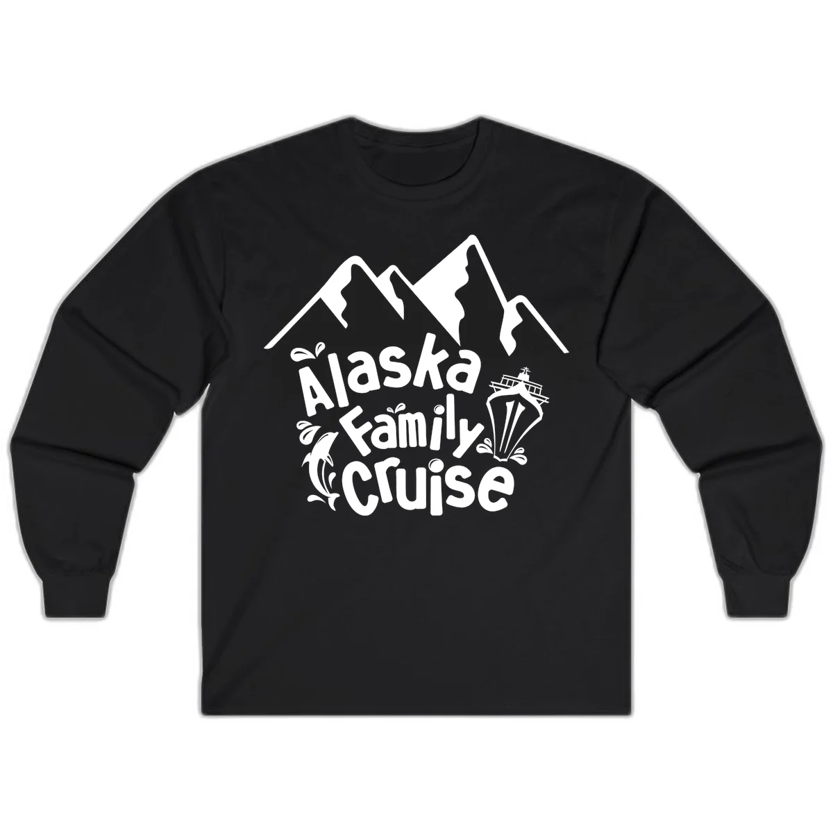 Alaska Family Cruise Mountain Adventure Long Sleeve in Black