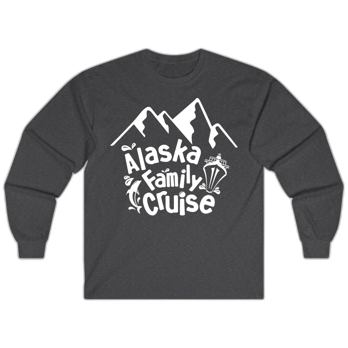 Alaska Family Cruise Mountain Adventure Long Sleeve in Dark Heather