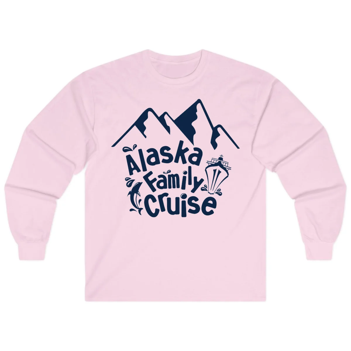 Alaska Family Cruise Mountain Adventure Long Sleeve in Light Pink