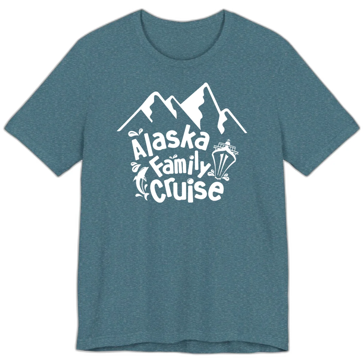 Alaska Family Cruise Mountain Adventure Premium T-Shirt in Heather Deep Teal