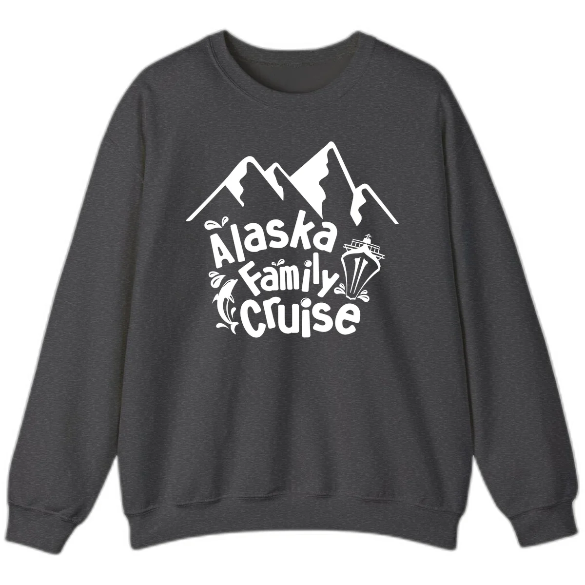 Alaska Family Cruise Mountain Adventure Sweatshirt in Dark Heather