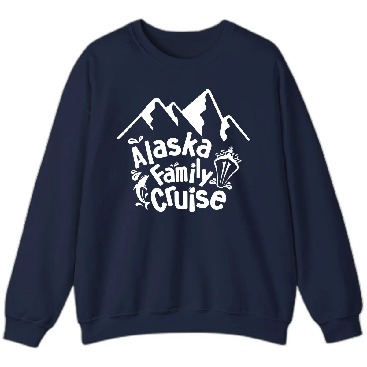Alaska Family Cruise Mountain Adventure Sweatshirt in Navy