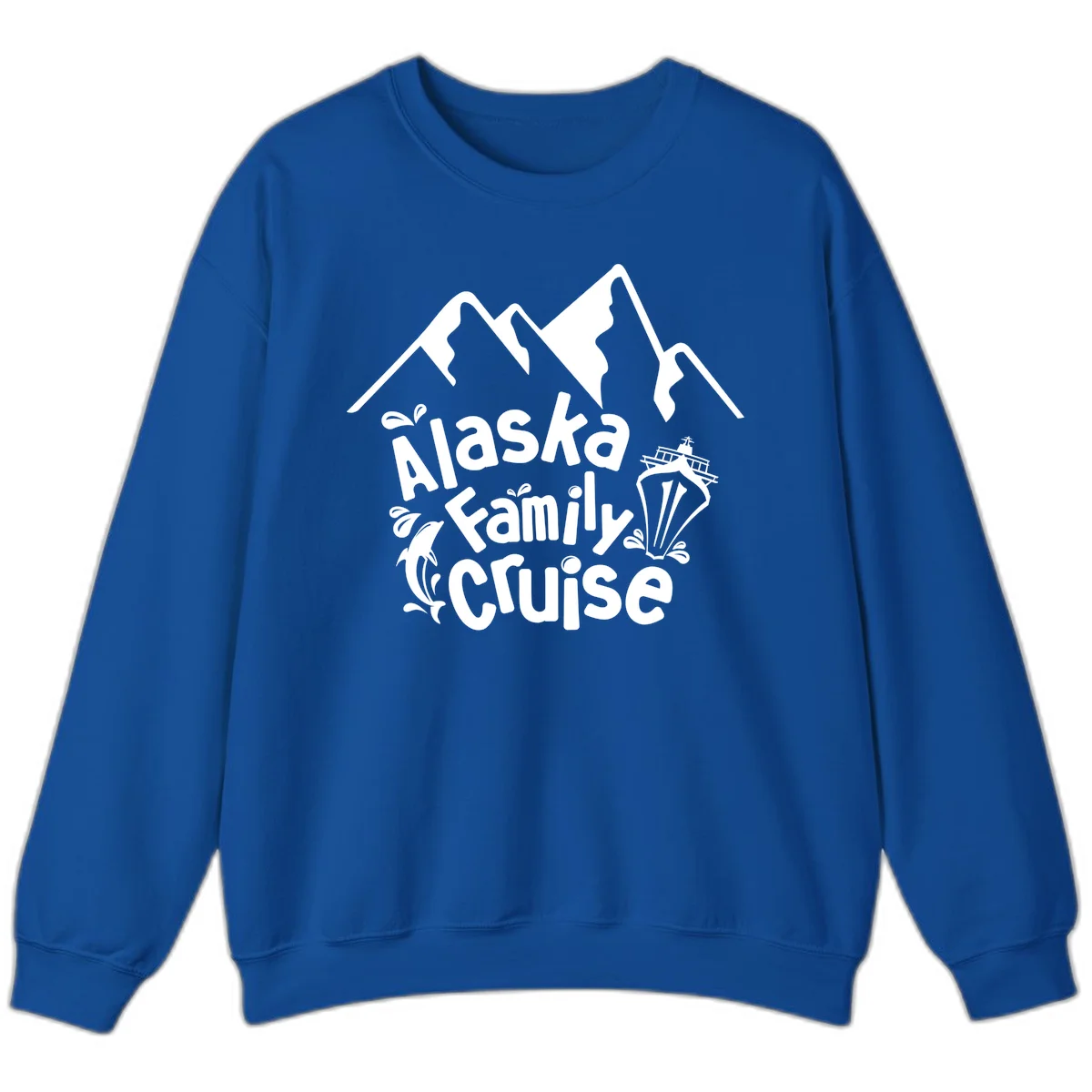 Alaska Family Cruise Mountain Adventure Sweatshirt in Royal