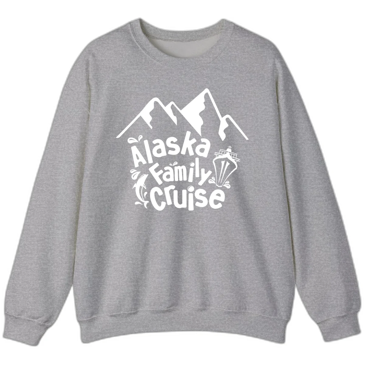 Alaska Family Cruise Mountain Adventure Sweatshirt in Sport Grey