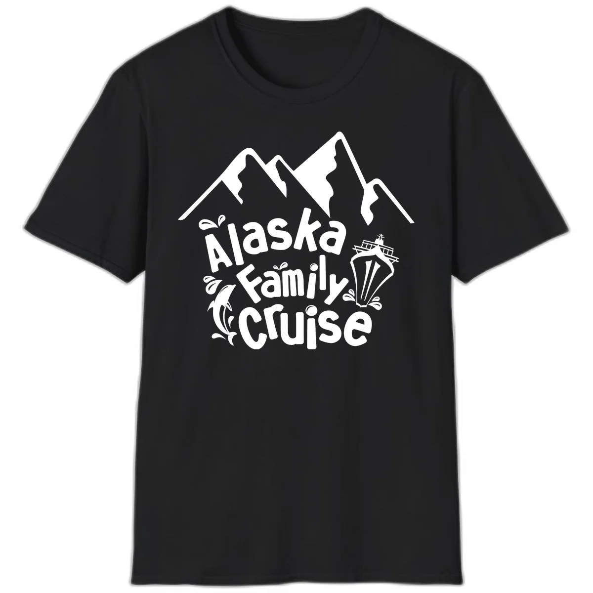 Alaska Family Cruise Mountain Adventure T-Shirt in Black