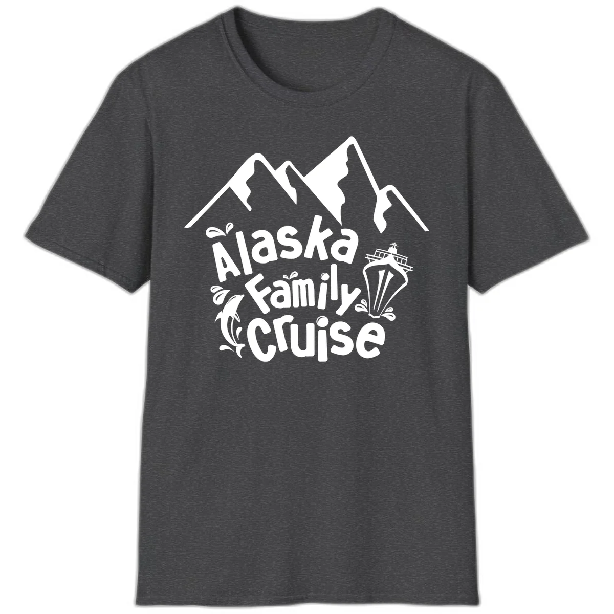 Alaska Family Cruise Mountain Adventure T-Shirt in Dark Heather