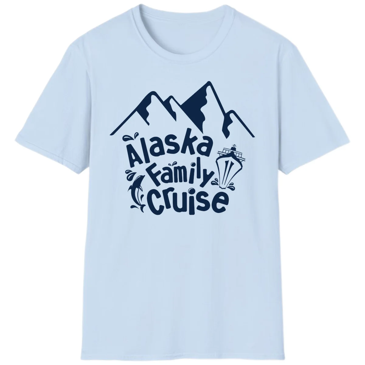 Alaska Family Cruise Mountain Adventure T-Shirt in Light Blue