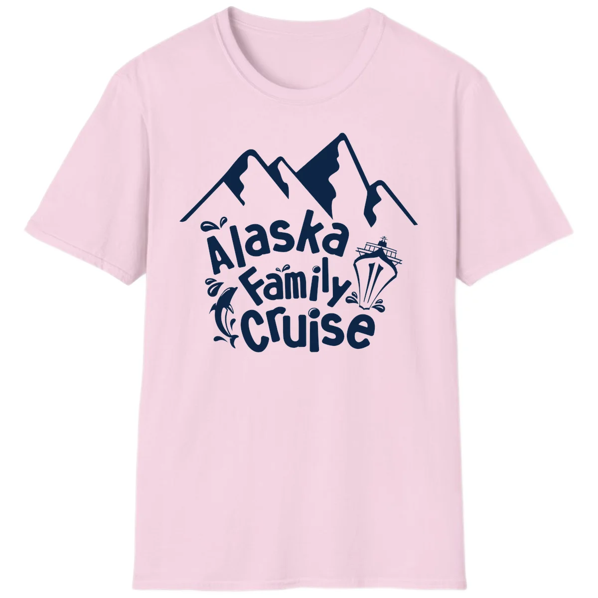 Alaska Family Cruise Mountain Adventure T-Shirt in Light Pink