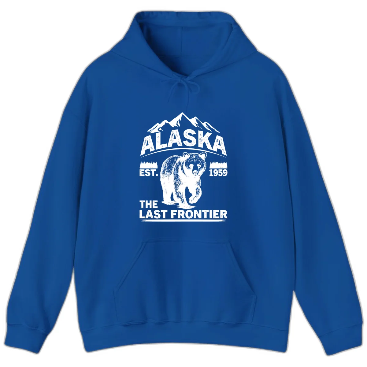 Alaska Last Frontier Grizzly Badge Hoodie in Royal