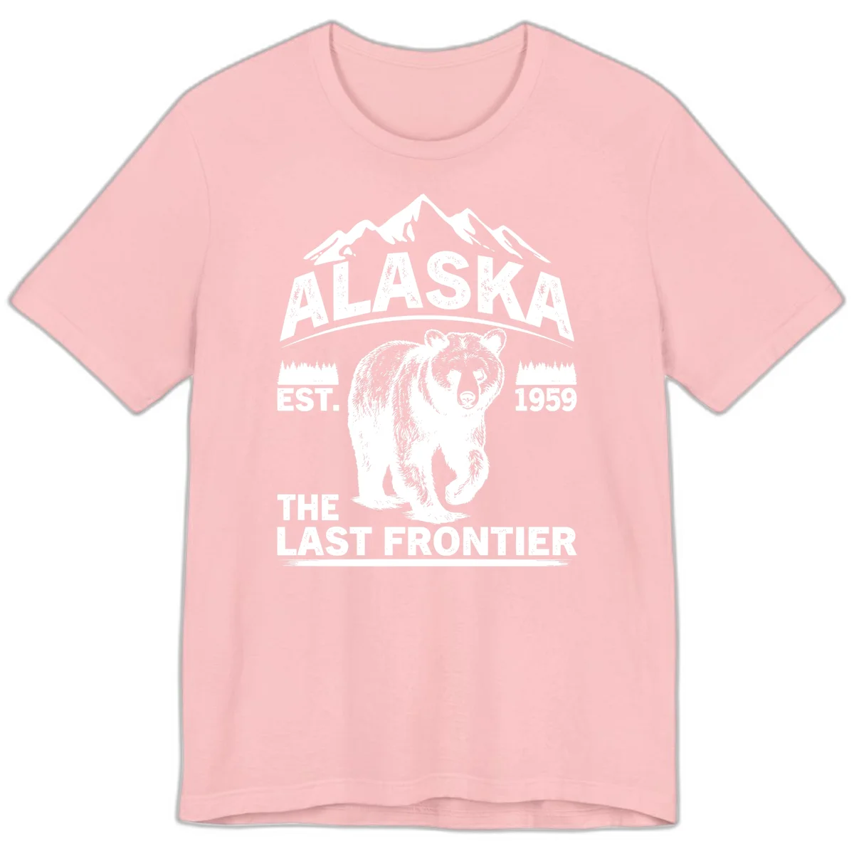 Alaska Last Frontier Grizzly Badge Premium T-Shirt in Pink