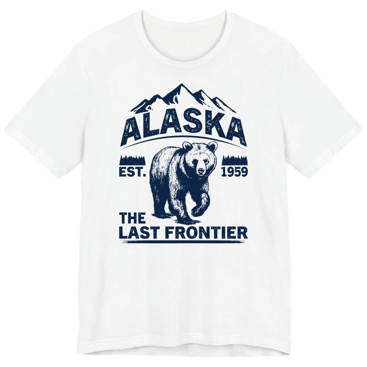 Alaska Last Frontier Grizzly Badge Premium T-Shirt in White