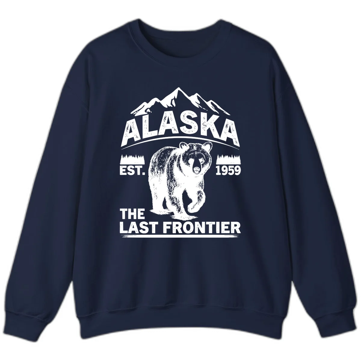 Alaska Last Frontier Grizzly Badge Sweatshirt in Navy