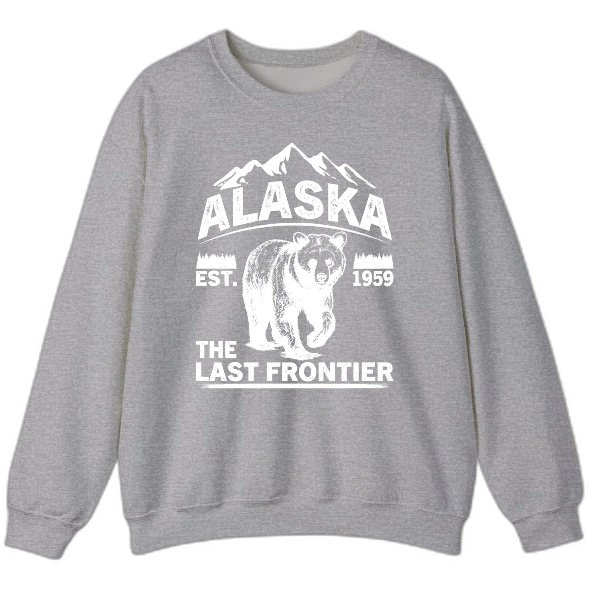 Alaska Last Frontier Grizzly Badge Sweatshirt in Sport Grey