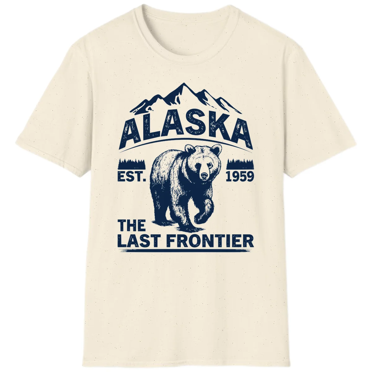 Alaska Last Frontier Grizzly Badge T-Shirt in Natural