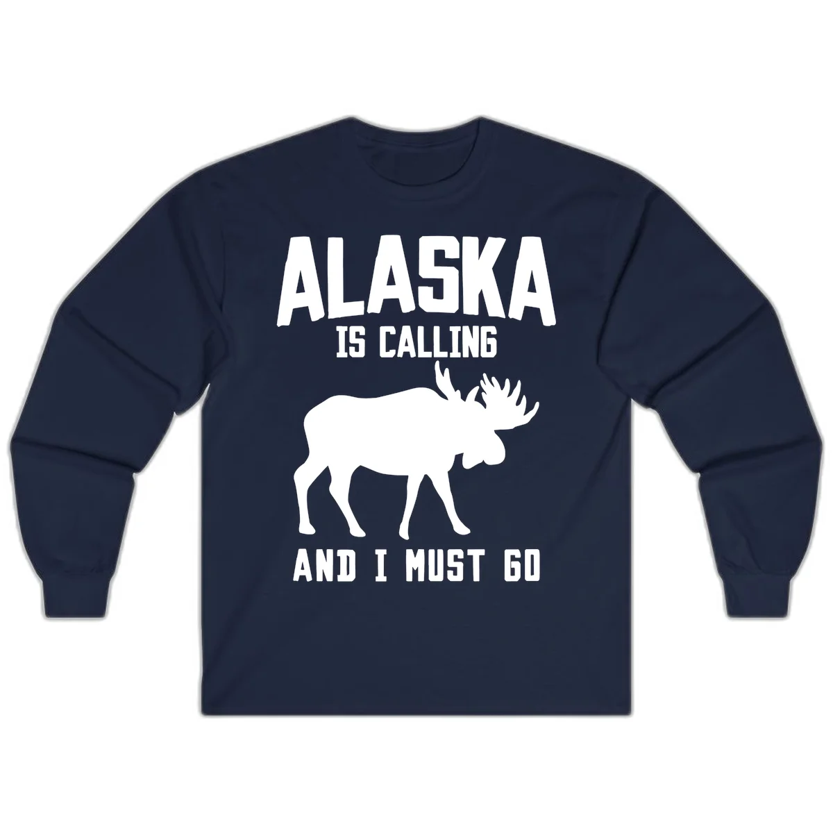 Alaska Is Calling Moose Long Sleeve in Navy