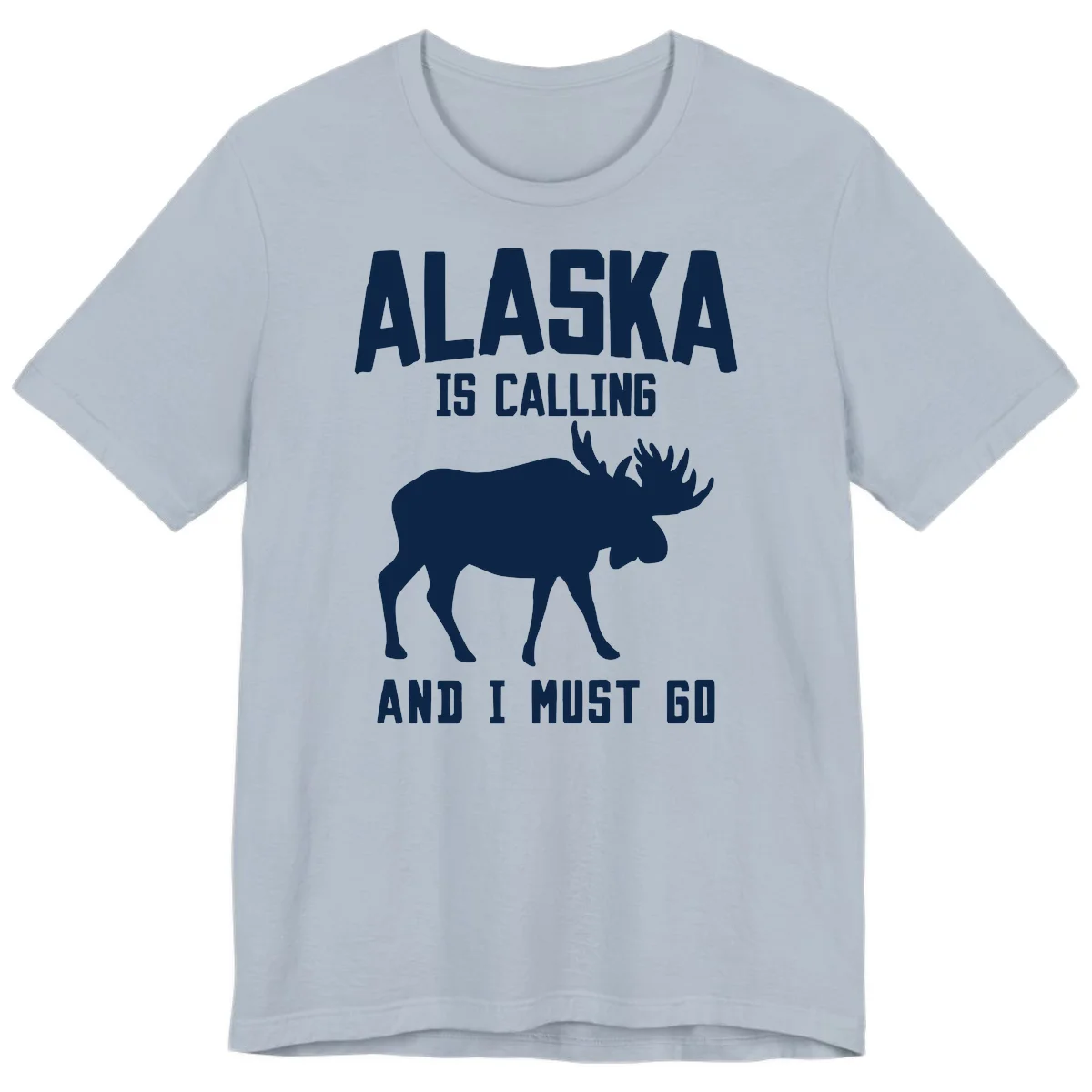 Alaska Is Calling Moose Premium Tee in Light Blue