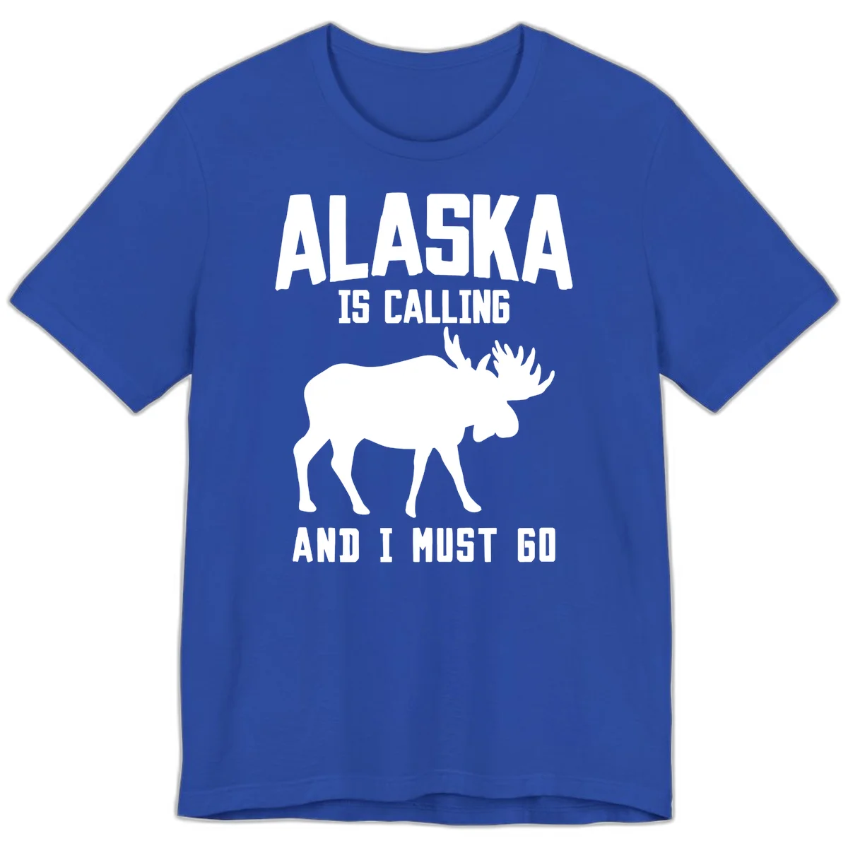 Alaska Is Calling Moose Premium Tee in True Royal