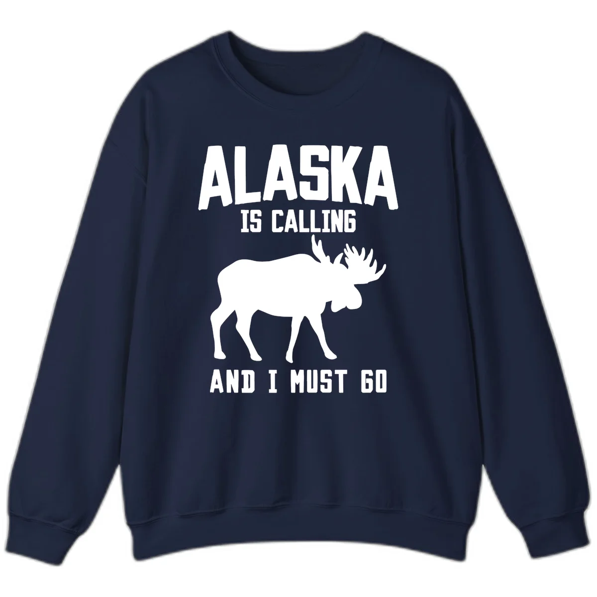 Alaska Is Calling Moose Sweatshirt in Navy