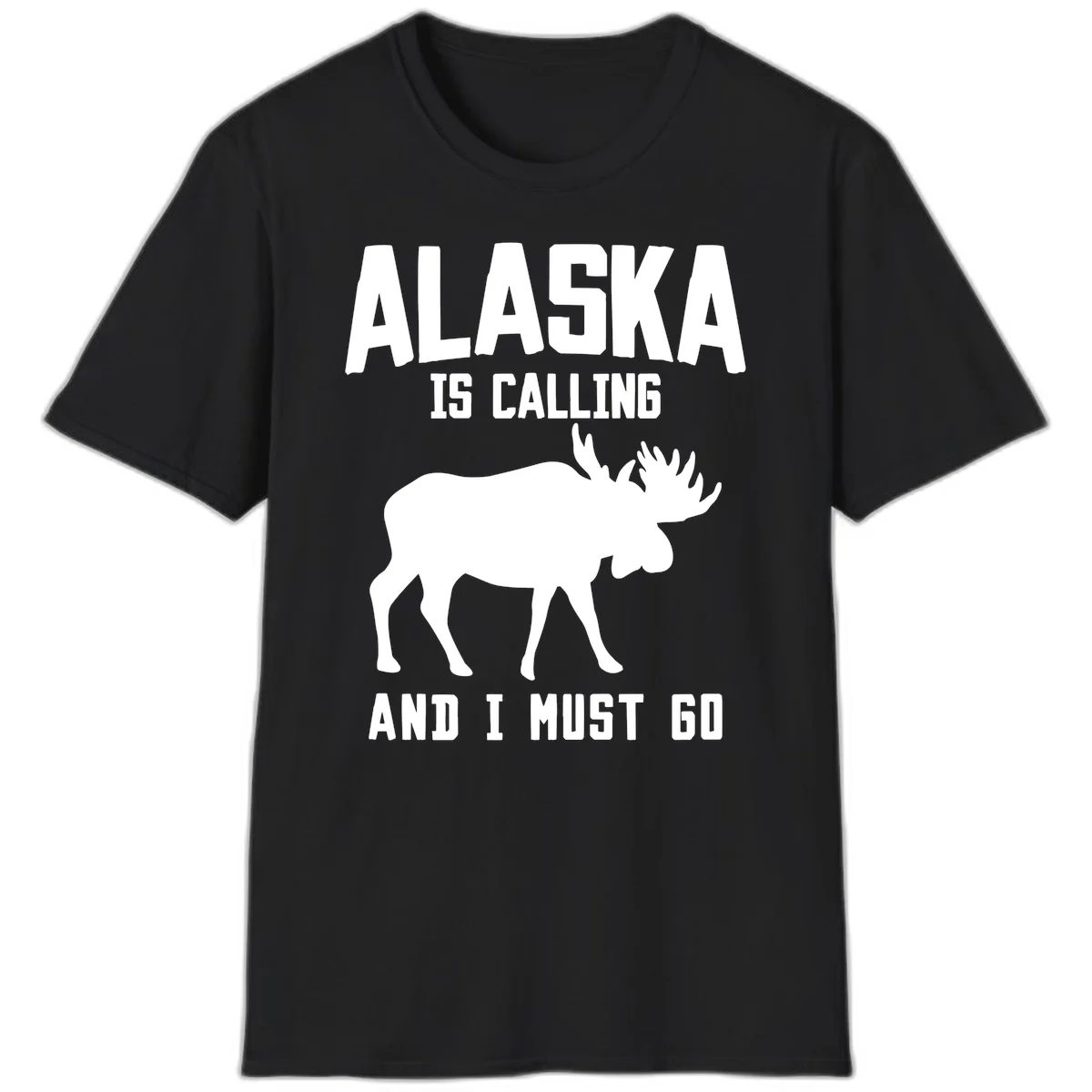 Alaska Is Calling Moose T-Shirt in Black