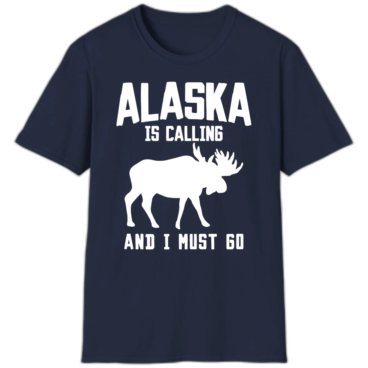 Alaska Is Calling Moose T-Shirt in Navy