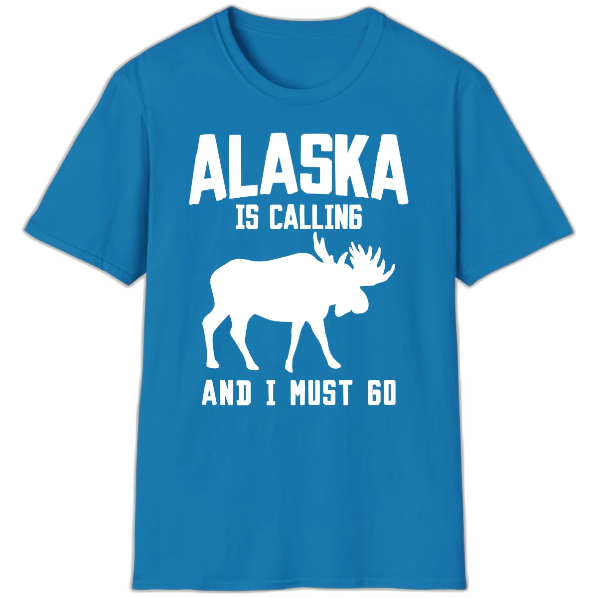 Alaska Is Calling Moose T-Shirt in Sapphire