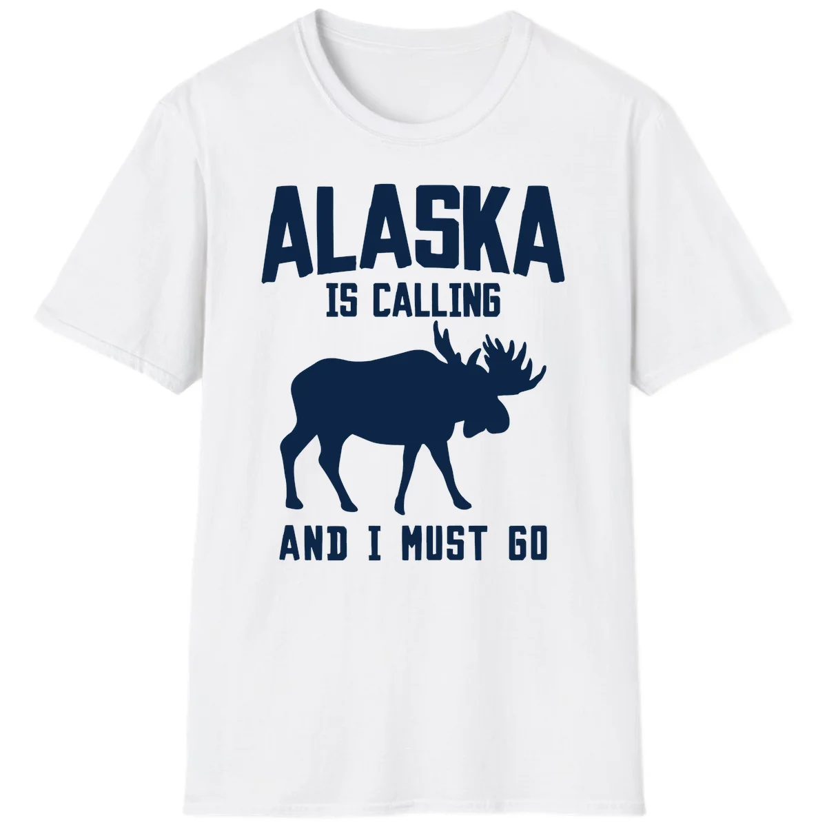 Alaska Is Calling Moose T-Shirt in White