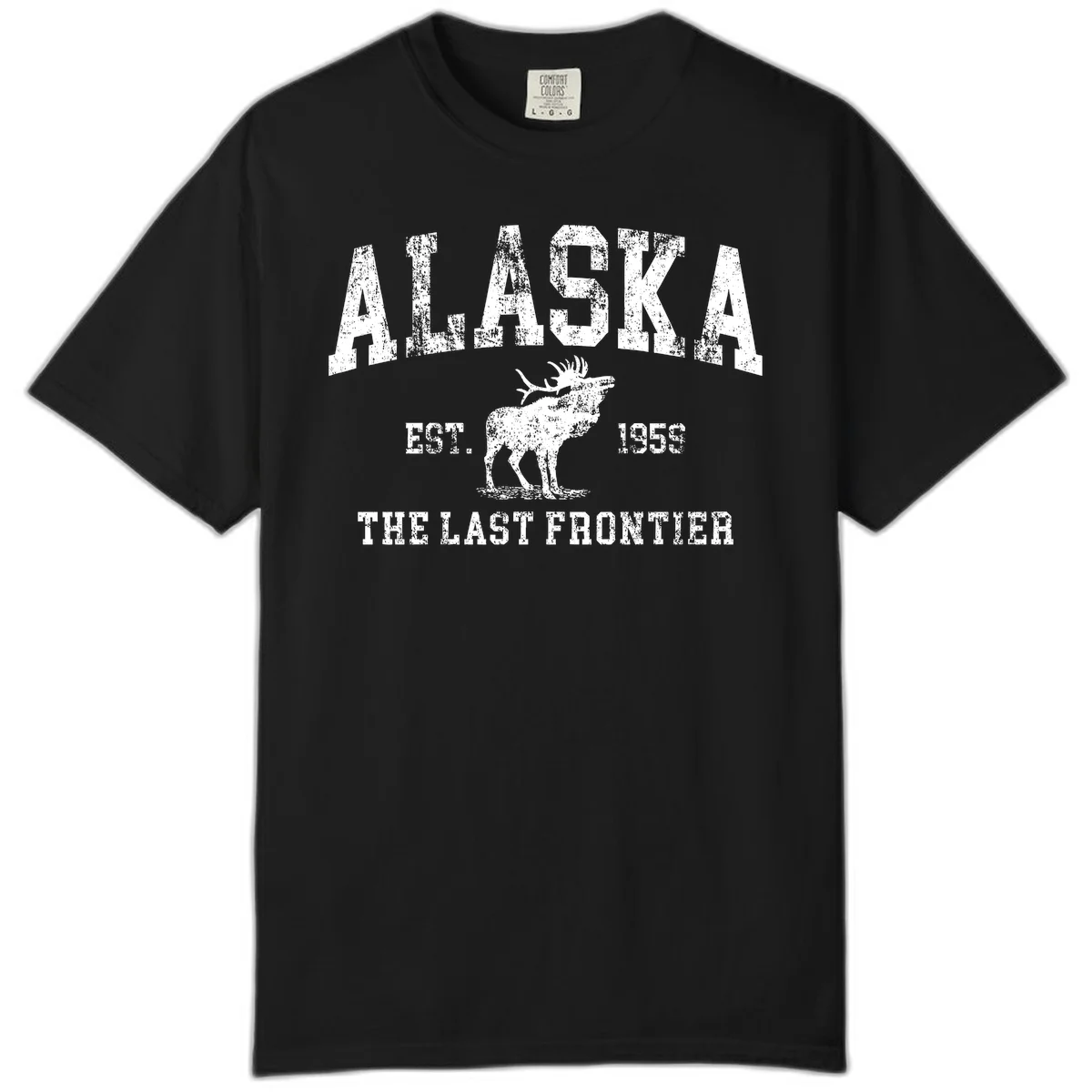 Alaska Last Frontier Moose 1959 Comfort Color Shirt in Black