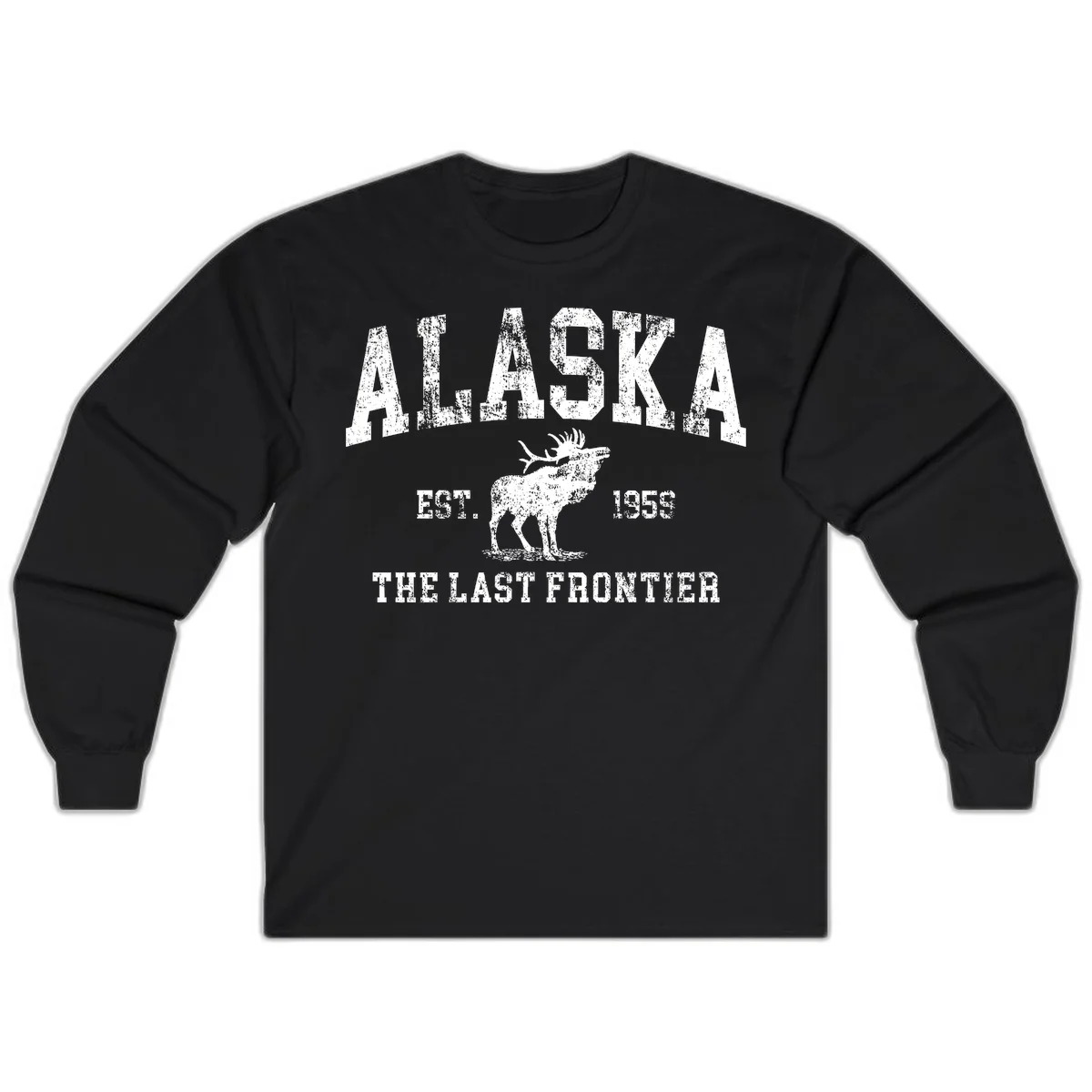 Alaska Last Frontier Moose 1959 Long Sleeve in Black