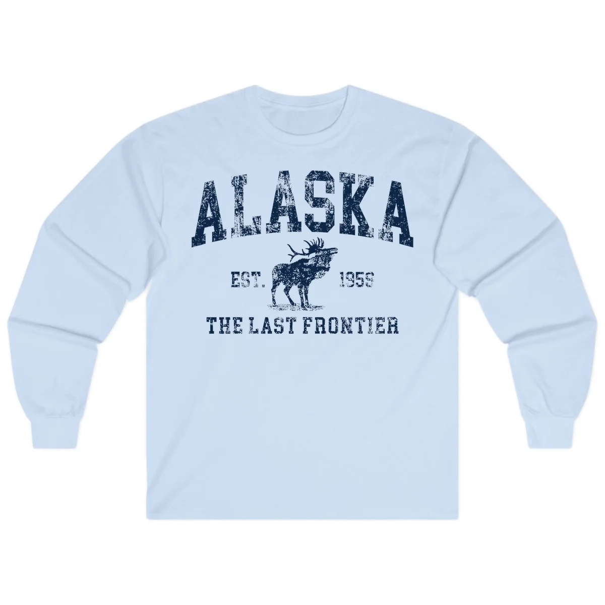 Alaska Last Frontier Moose 1959 Long Sleeve in Light Blue