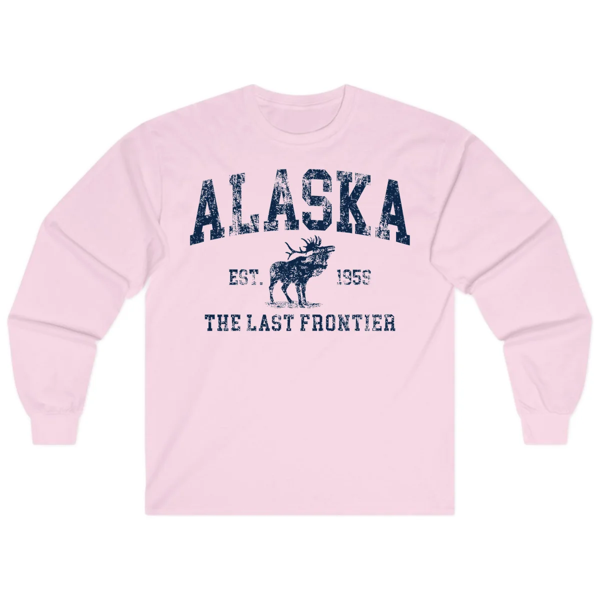 Alaska Last Frontier Moose 1959 Long Sleeve in Light Pink