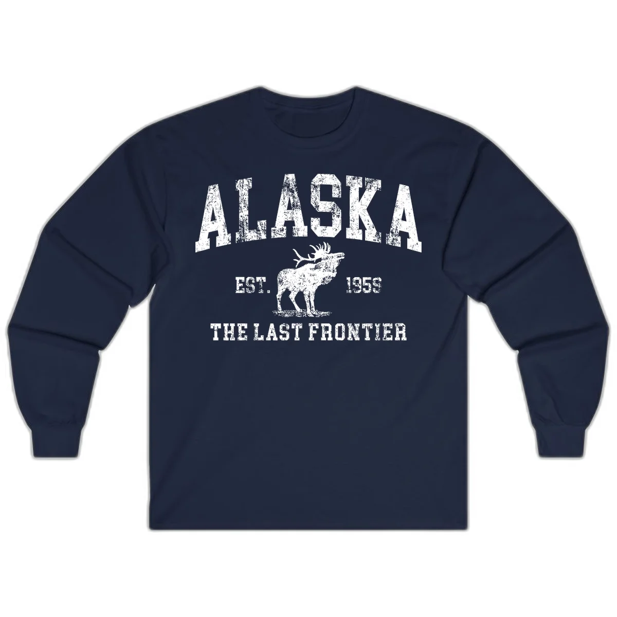 Alaska Last Frontier Moose 1959 Long Sleeve in Navy