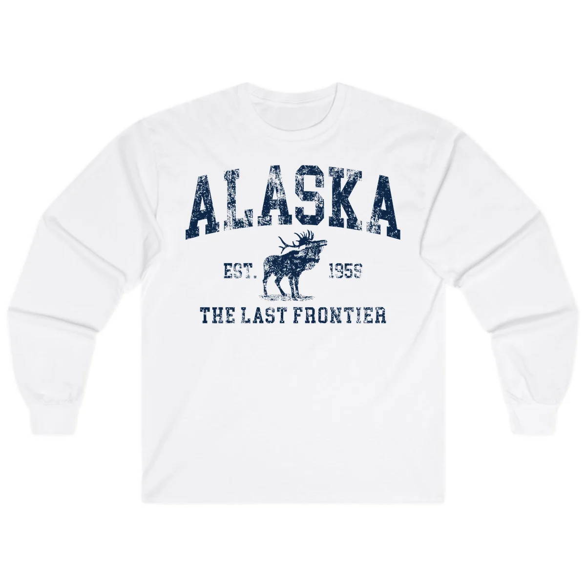 Alaska Last Frontier Moose 1959 Long Sleeve in White