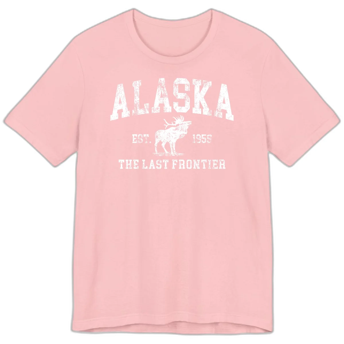 Alaska Last Frontier Moose 1959 Premium T-Shirt in Pink