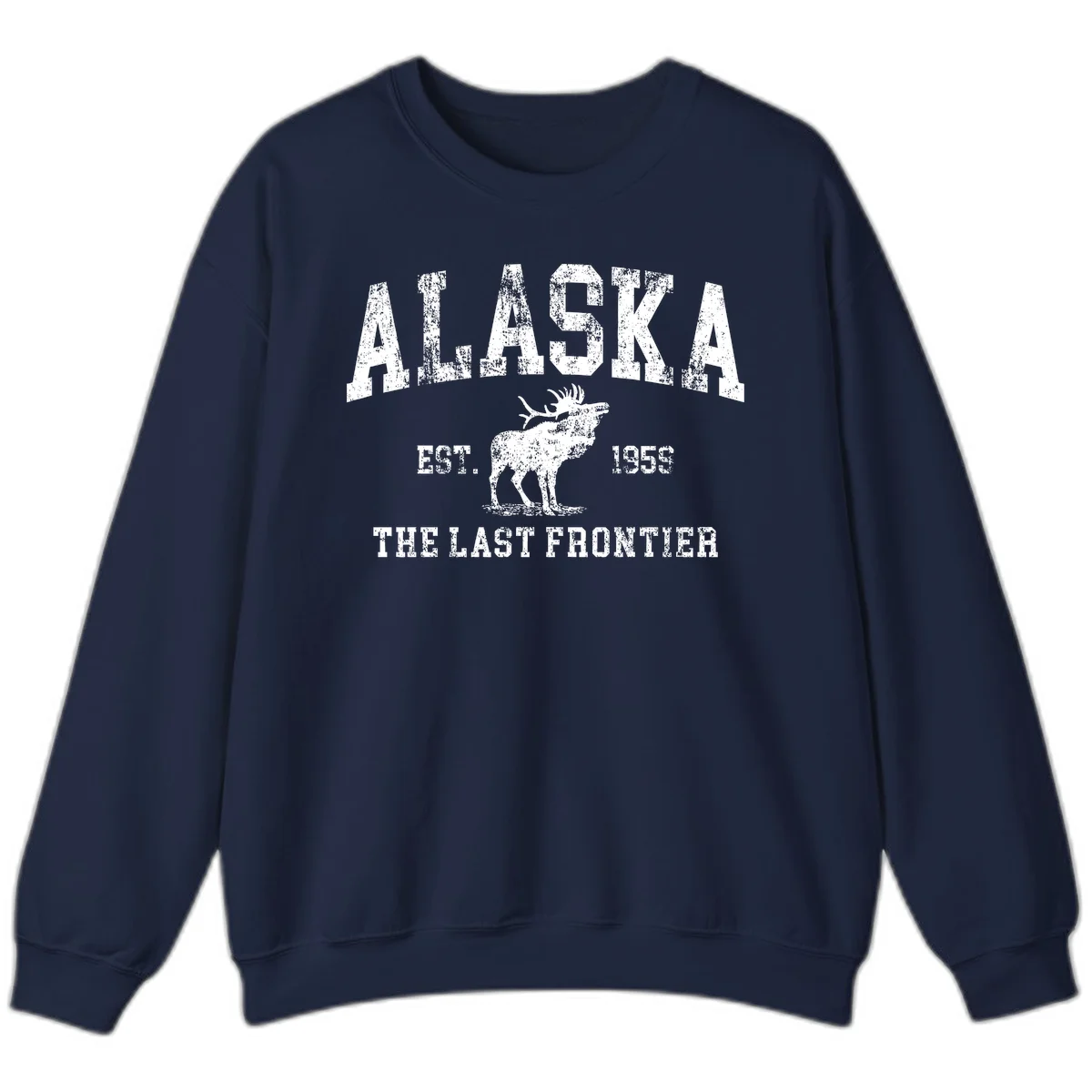 Alaska Last Frontier Moose 1959 Sweatshirt in Navy