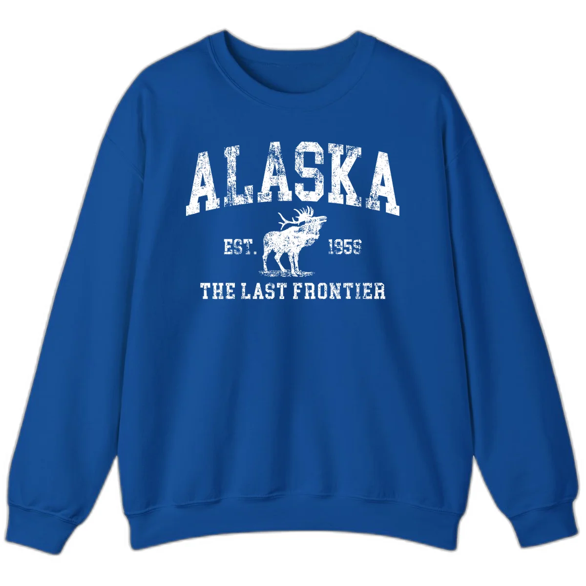 Alaska Last Frontier Moose 1959 Sweatshirt in Royal