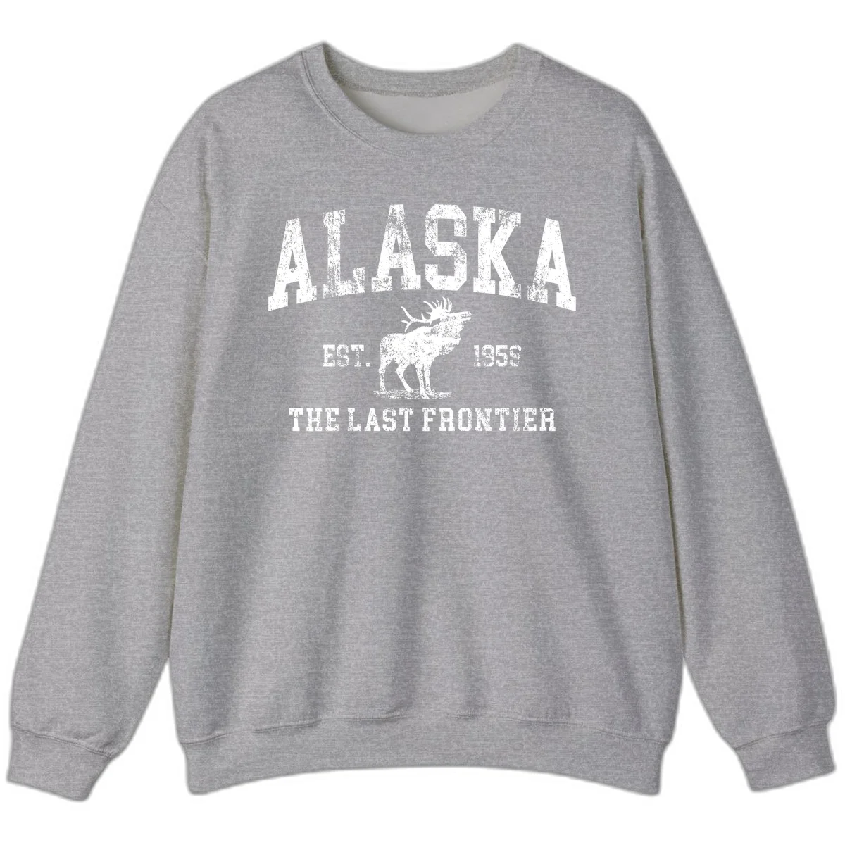 Alaska Last Frontier Moose 1959 Sweatshirt in Sport Grey