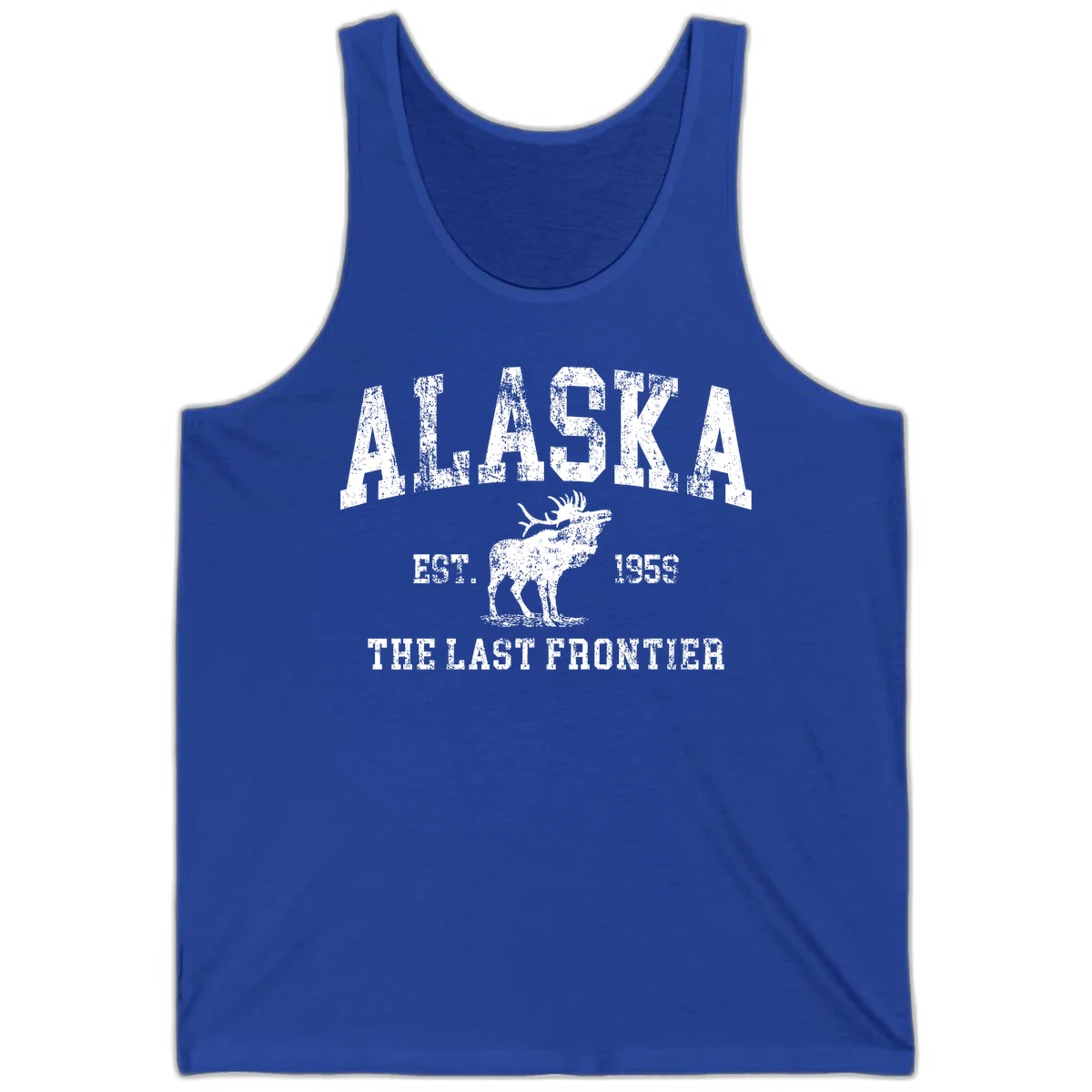 Alaska Last Frontier Vintage Moose 1959 Tank in True Royal