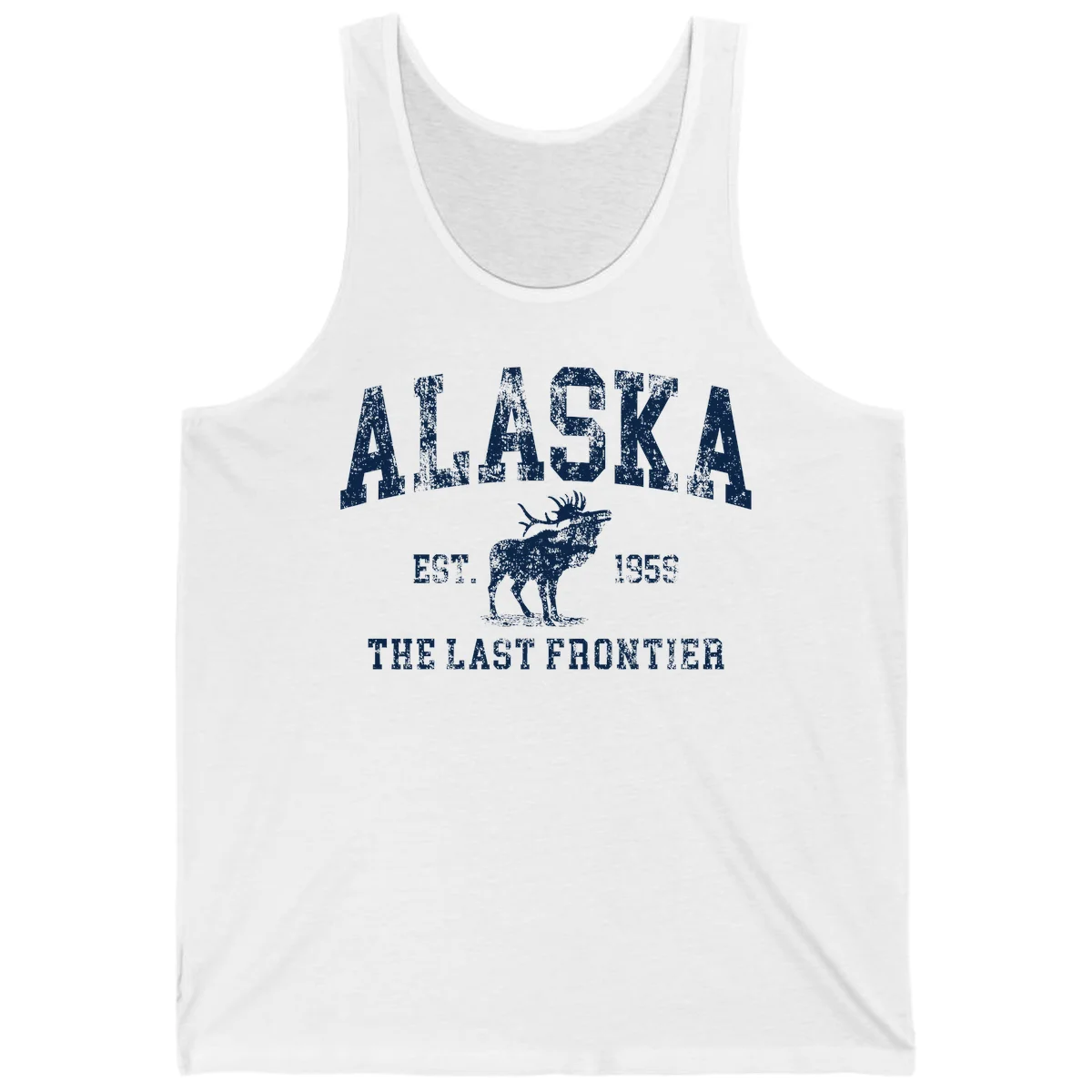 Alaska Last Frontier Vintage Moose 1959 Tank in White