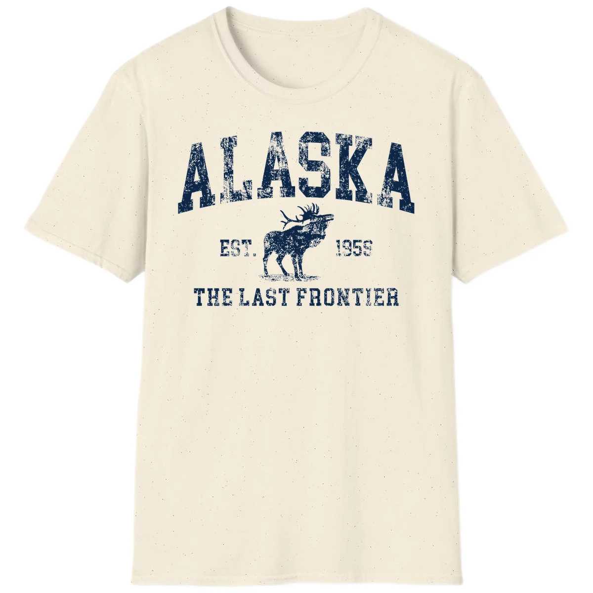 Alaska Last Frontier Vintage Moose Established 1959 T-Shirt in Natural