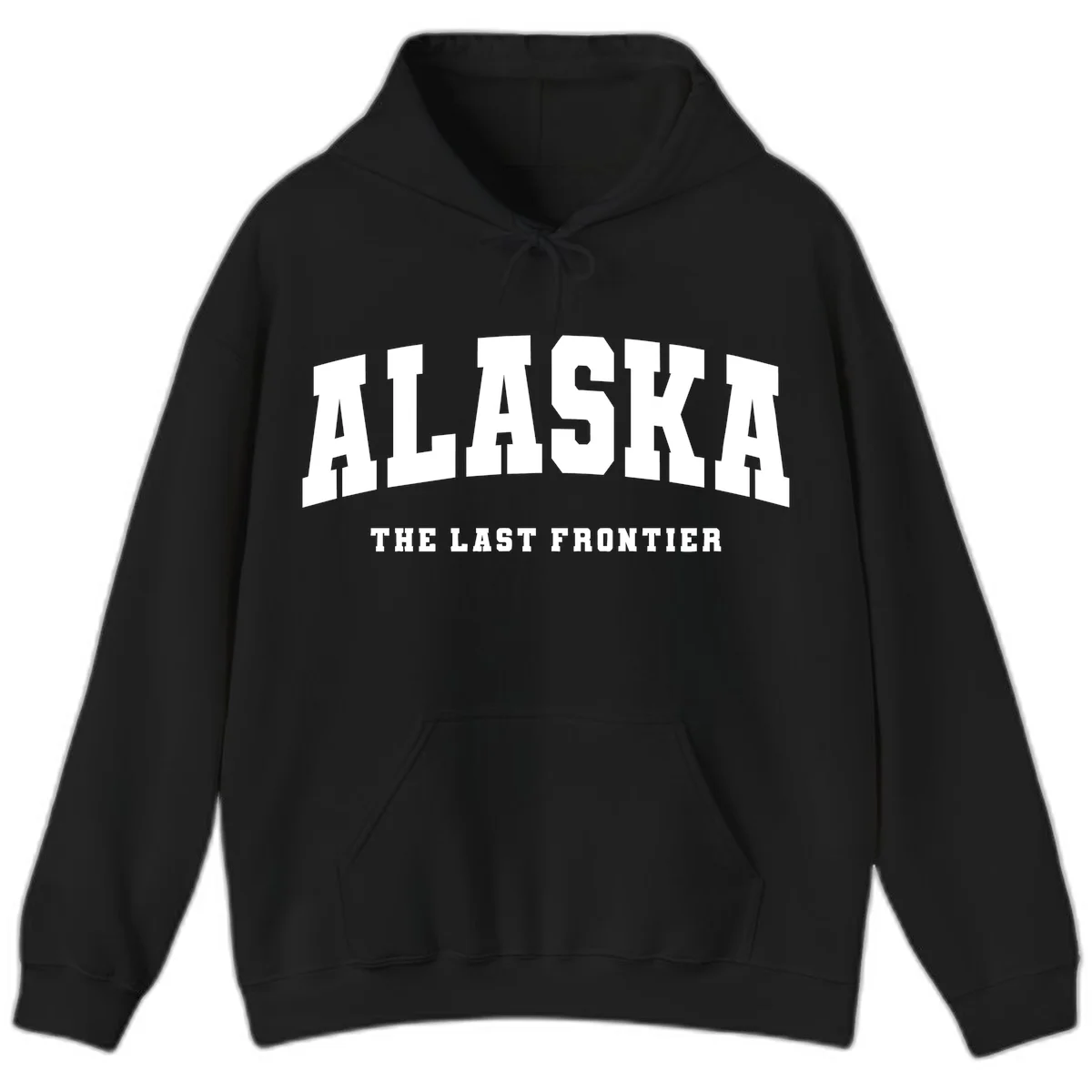Alaska The Last Frontier Bold Text Hoodie in Black