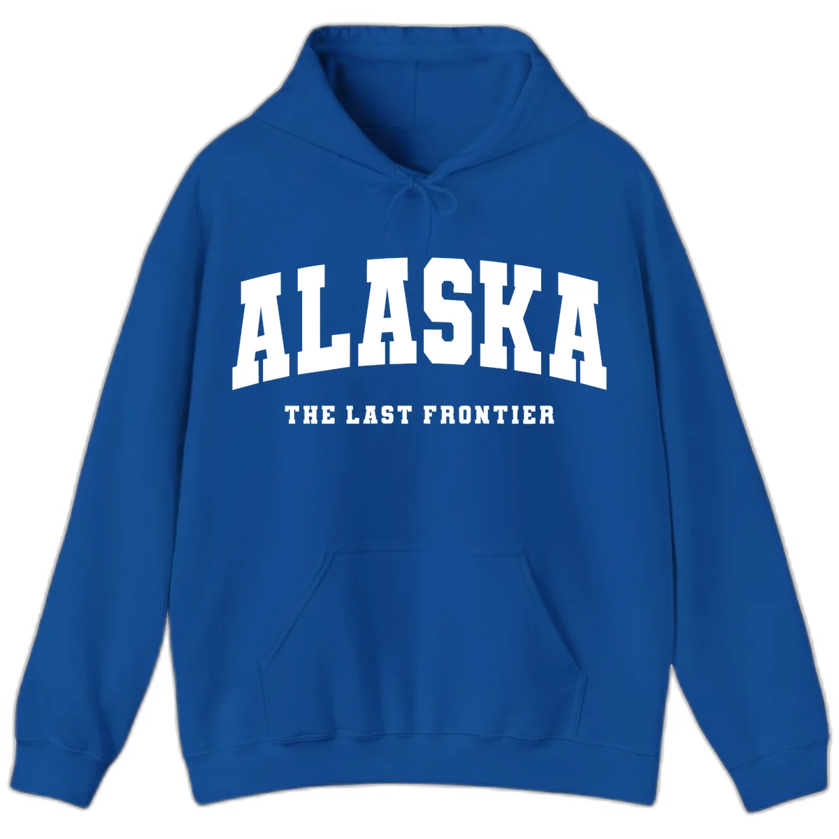 Alaska The Last Frontier Bold Text Hoodie in Royal